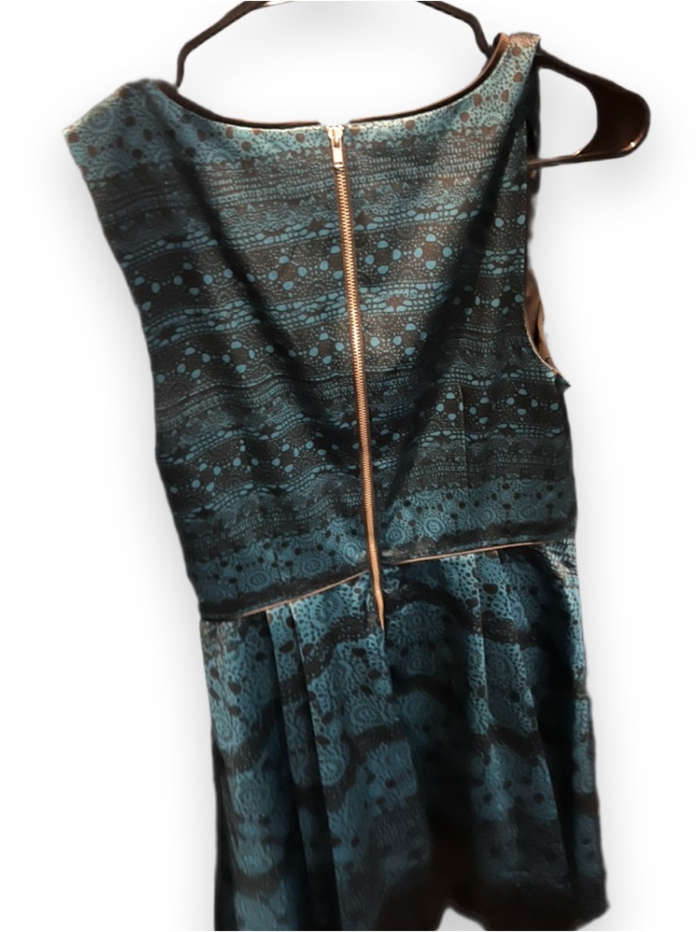 The Limited Teal and Black Sleeveless Fit-and-Flare Midi Dress - Picture 4 of 6